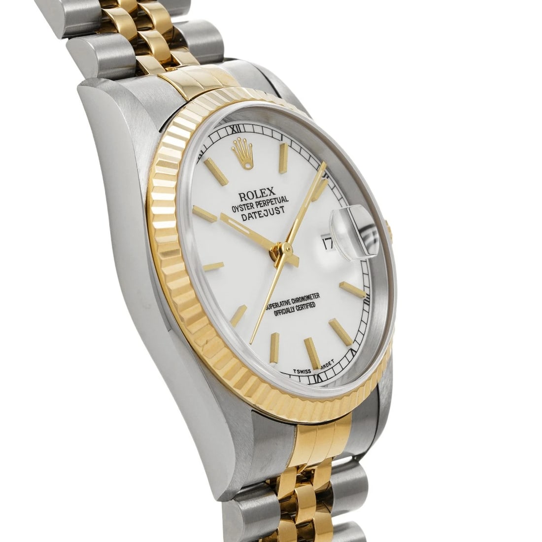 ROLEX DATEJUST WHITE WATCH - 3