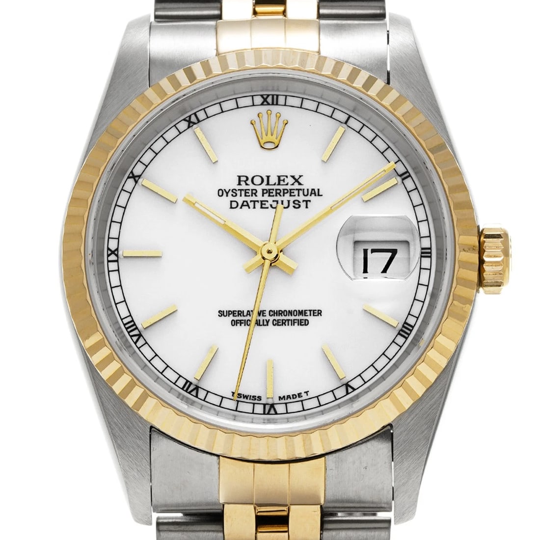 ROLEX DATEJUST WHITE WATCH - 4