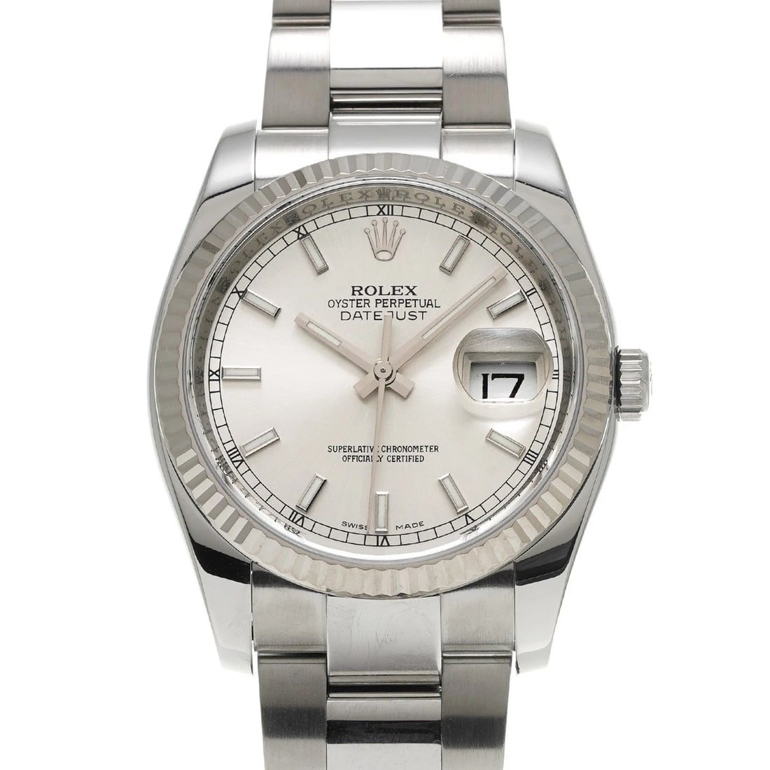 ROLEX DATEJUST SILVER WATCH: ROLEX Datejust Silver Watch Brand: ROLEX Type/Style: Wristwatch Material: Band Material Stainless steel, Case Material Stainless steel Color: Dial Color Silver Size: ?Case? H/about 36mm W/about 36mm