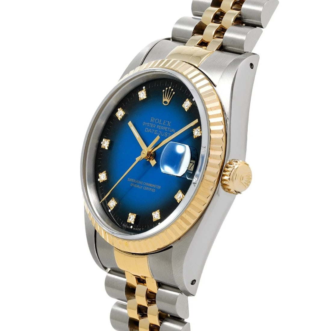 ROLEX DATEJUST BLUE GRADIENT/DIAMOND WATCH - 2