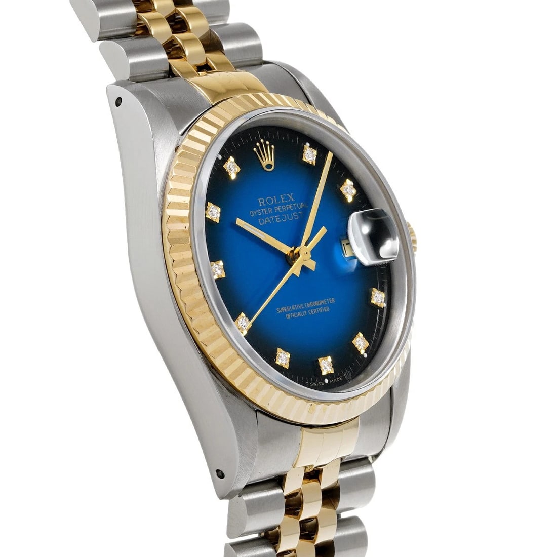 ROLEX DATEJUST BLUE GRADIENT/DIAMOND WATCH - 3