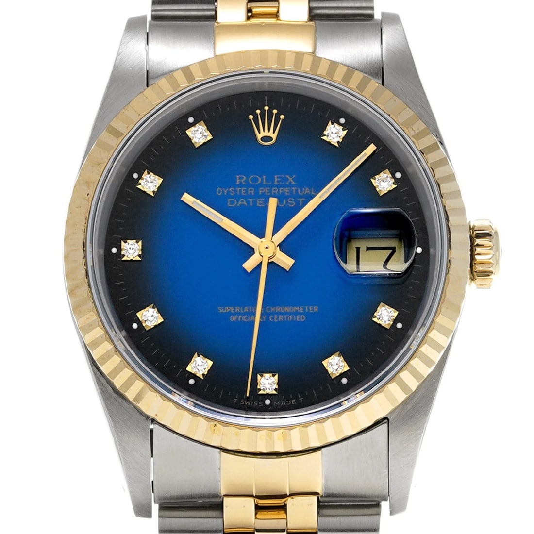 ROLEX DATEJUST BLUE GRADIENT/DIAMOND WATCH - 4
