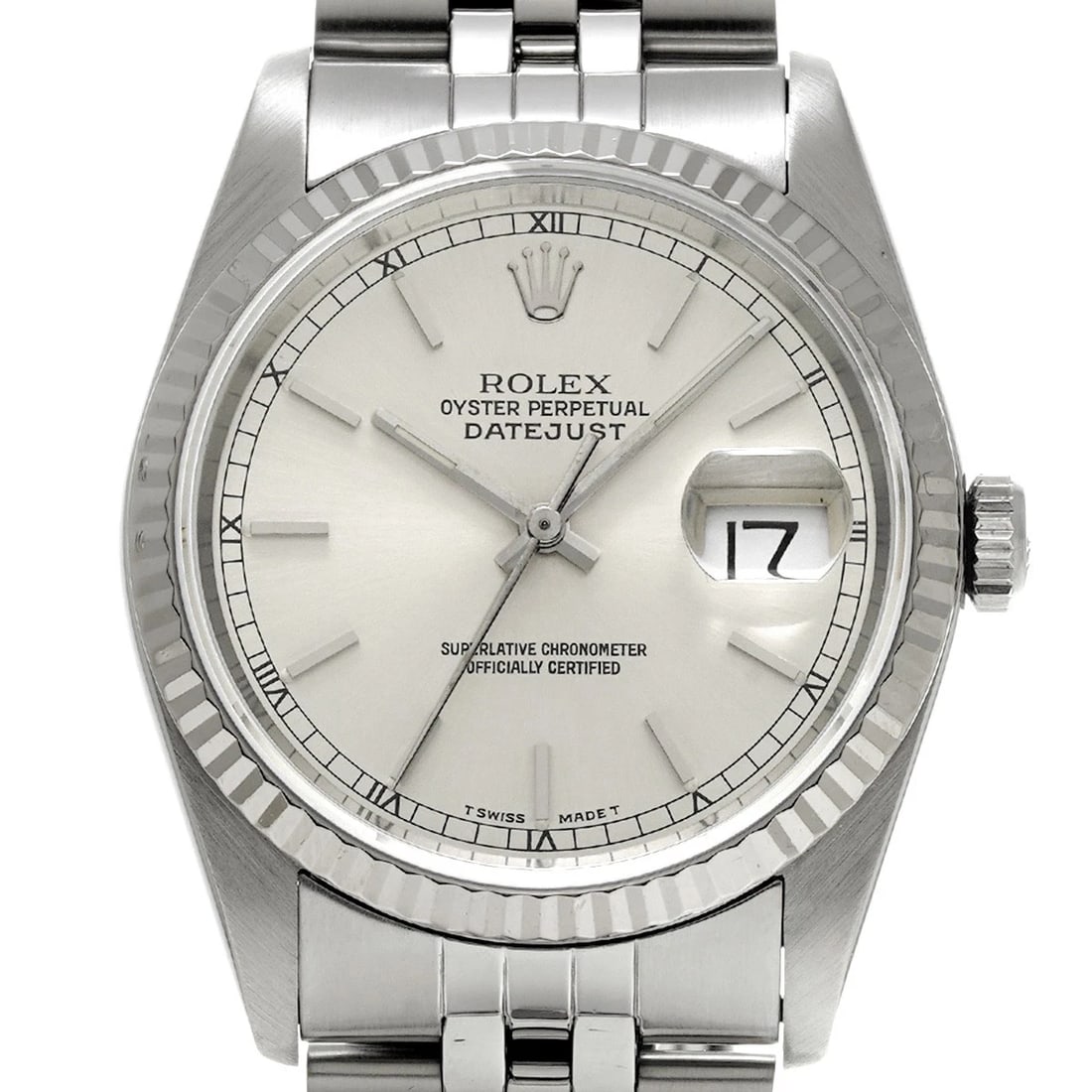 ROLEX DATEJUST SILVER WATCH - 4
