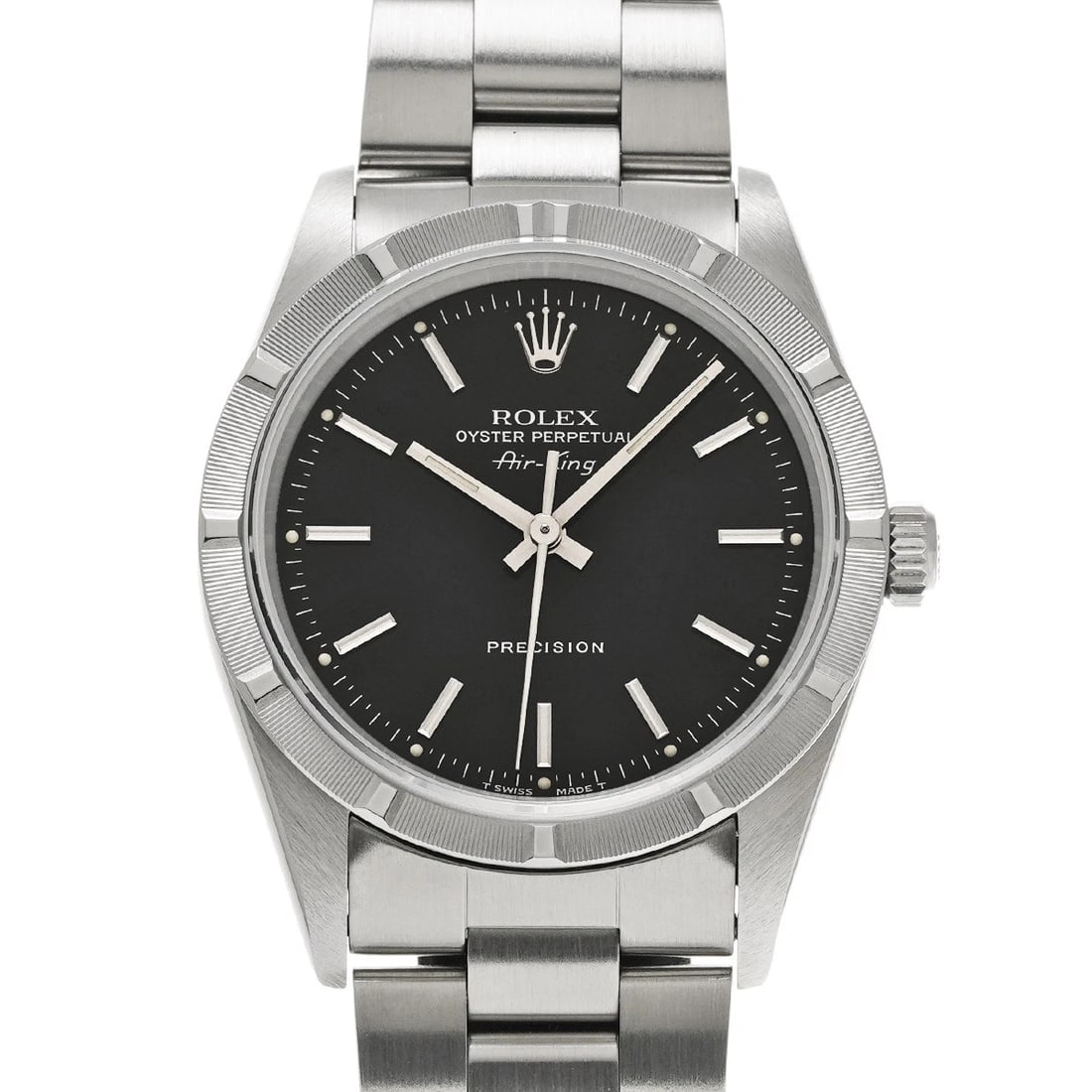 ROLEX AIR-KING BLACK WATCH: ROLEX Air-King black Watch Brand: ROLEX Type/Style: Wristwatch Material: Band Material Stainless steel, Case Material Stainless steel Color: Dial Color black Size: ?Case? H/about 34mm W/about 34mm
