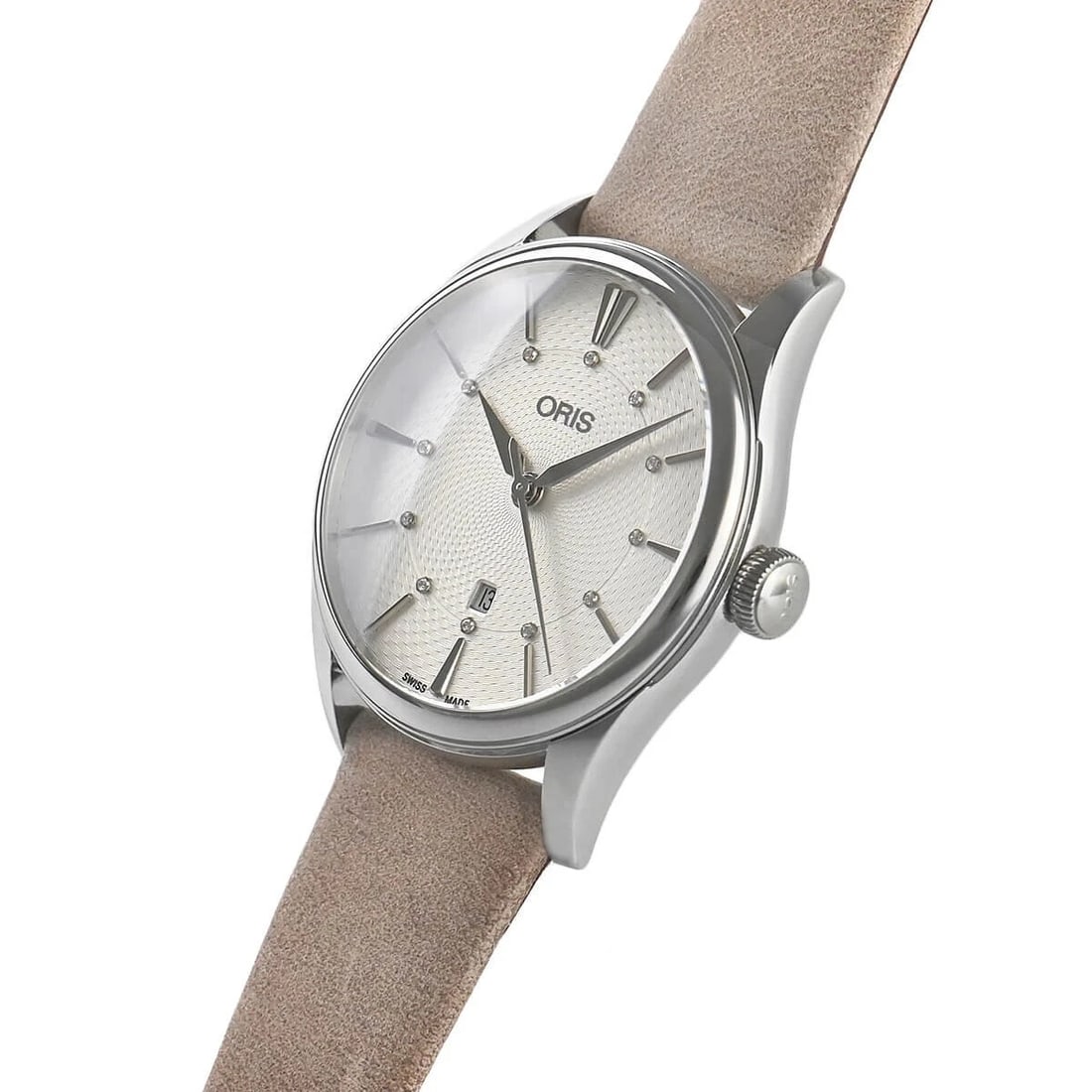 ORIS ARTLIER DATE DIAMOND WATCH: Oris Artlier Date Diamond Watch Brand: Oris Type/Style: Wristwatch Material: Case Material Material (Main) Stainless Steel Color: Silver Size: Case Size 33.0mm Accessories: None Accessories Notice: