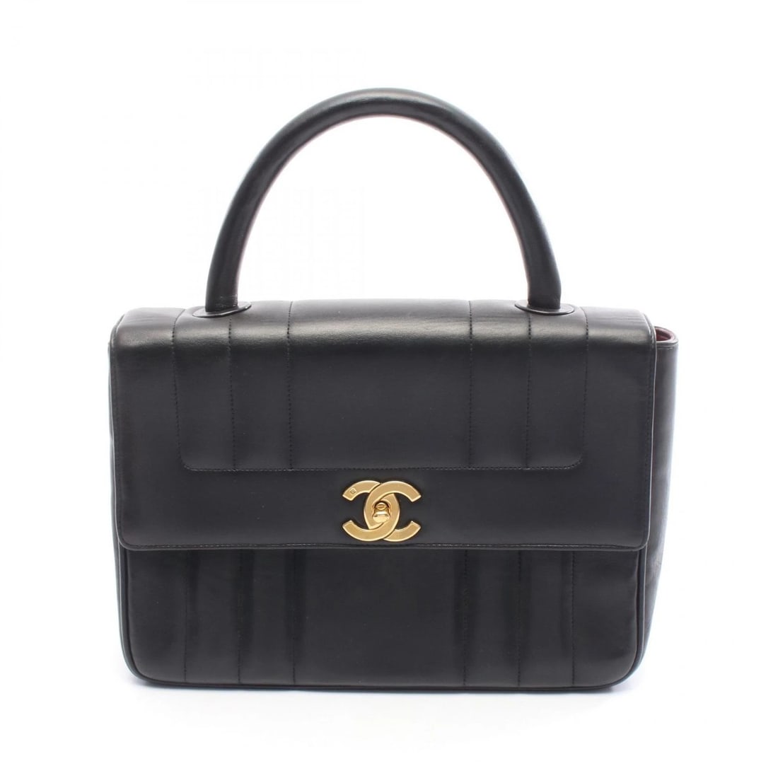 CHANEL MADEMOISELLE HANDBAG LAMBSKIN LEATHER BLACK