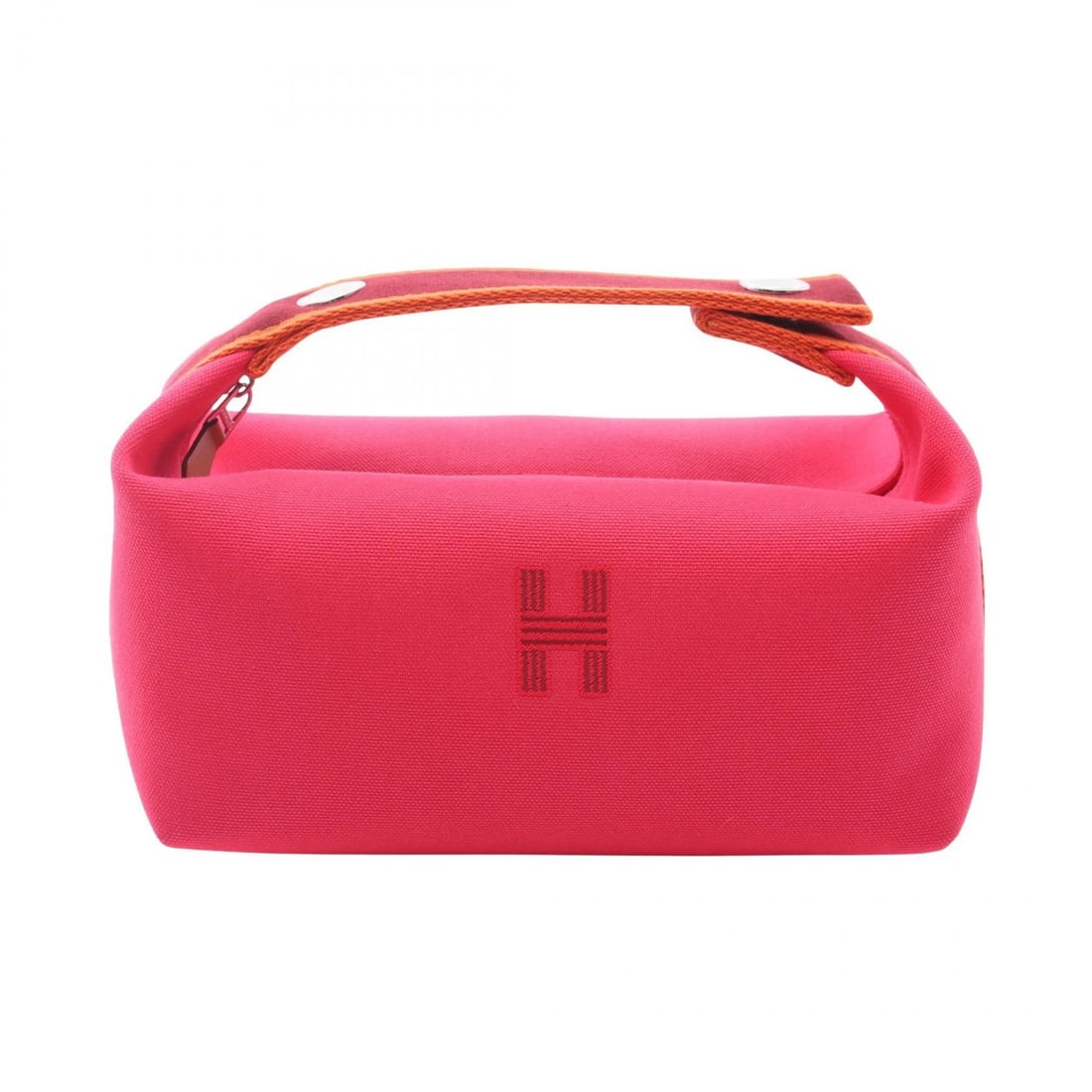 HERMES BRIDE A BRAC PM HANDBAG CANVAS PINK BORDEAUX