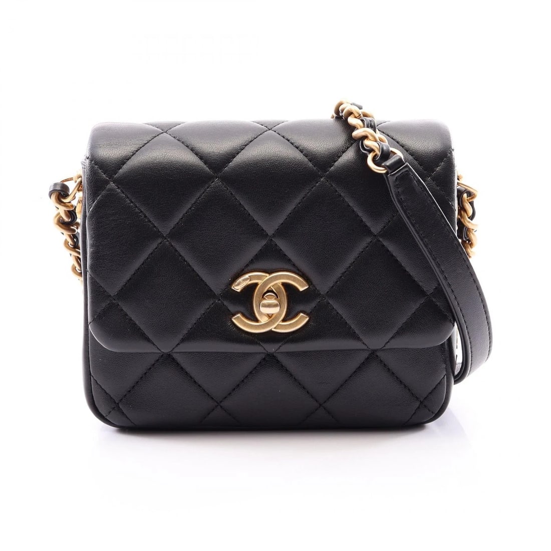 CHANEL MATELASSE CHAIN SHOULDER CROSSBODY BAG: CHANEL Matelasse Chain Shoulder Crossbody Bag Brand: CHANEL Type/Style: Shoulder Bag Material: Exterior Material Lambskin (sheep leather) Color: Exterior Color Black?ish colors Size: H:13.5cm x W:17cm