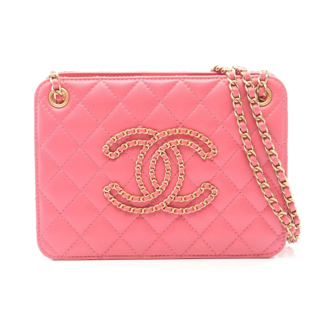 CHANEL MATELASSE COCO MARK CHAIN SHOULDER HANDBAG