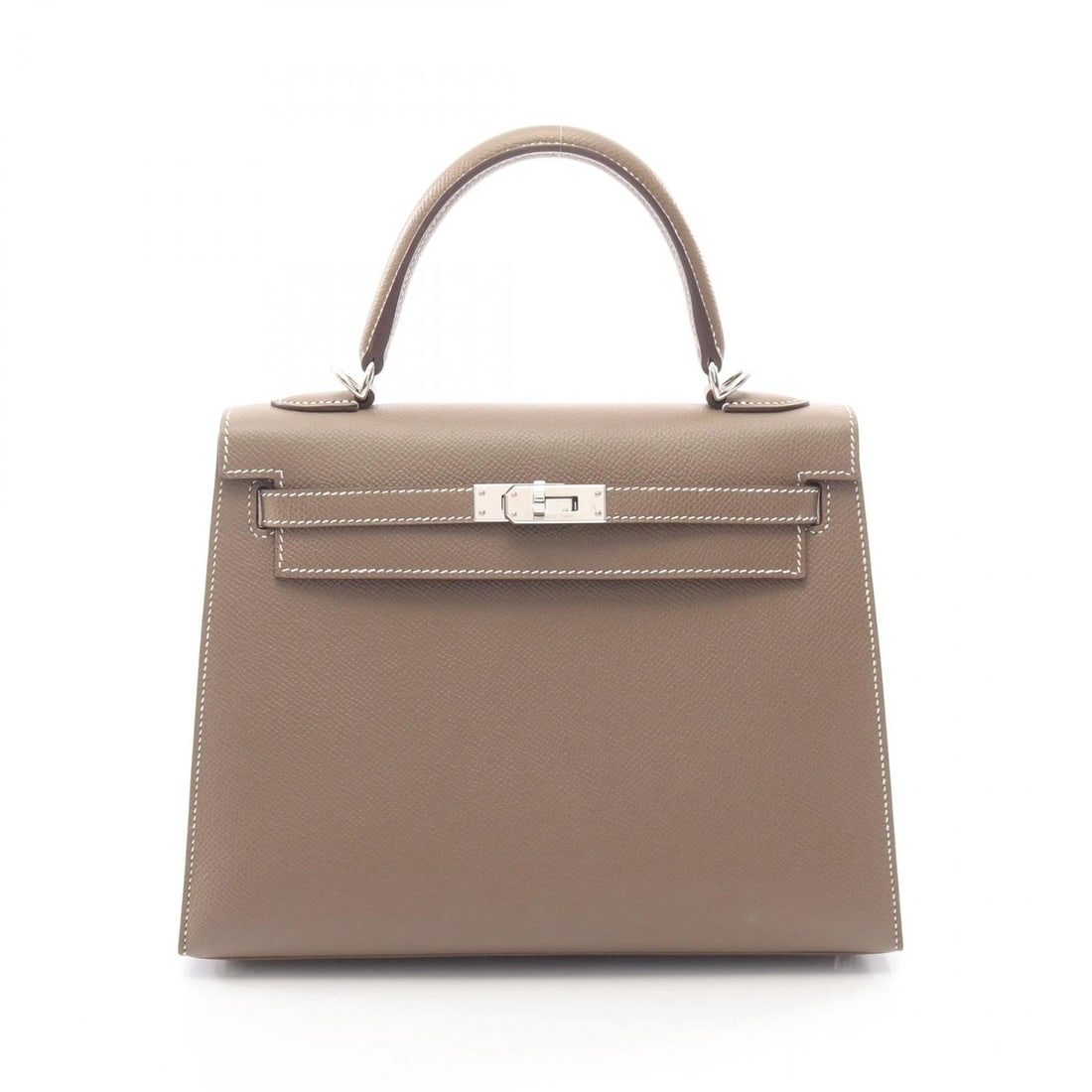 HERMES KELLY 25 SELLIER SHOULDER HANDBAG EPSOM LEATHER: HERMES Kelly 25 Sellier Shoulder Handbag Epsom leather Brand: HERMES Type/Style: Handbag Material: Exterior Material Epsom and leather and Epsom Color: Exterior Color Etoupe Grey / Gray?ish colors Siz