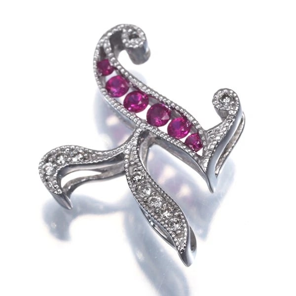 QVC PENDANT RUBY 18K WG - 2