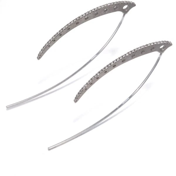 E-NO'S EARRINGS DIAMOND 18K 750 WHITE GOLD