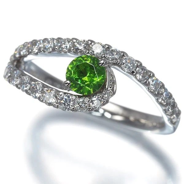 DEMANTOID GARNET T DIAMOND RING 900 PLATINUM: Demantoid Garnet t Diamond Ring 900 Platinum Brand: Unbranded Type/Style: Ring Material: 900 / Platinum, Main Stone Natural Color: Silver Size: US 5.75-6 Accessories: None Accessories Notice: When