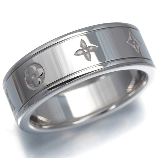 LOUIS VUITTON RING 18K 750 WHITE GOLD: Louis Vuitton Ring 18K 750 White Gold Brand: Louis Vuitton Type/Style: Ring Material: 18K / 750 / White Gold, Color: White Gold Size: US 11 Accessories: None Accessories Notice: When purchasing