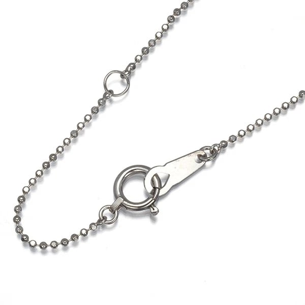CUT BALL BEAD CHAIN NECKLACE 18K 750 WHITE GOLD: Cut Ball Bead Chain Necklace 18K 750 White Gold Brand: Unbranded Type/Style: Necklace Material: 18K / 750 / White Gold, Color: White Gold Size: Necklace length: 36 / 40cm Necklace width: 1.0mm Clasp