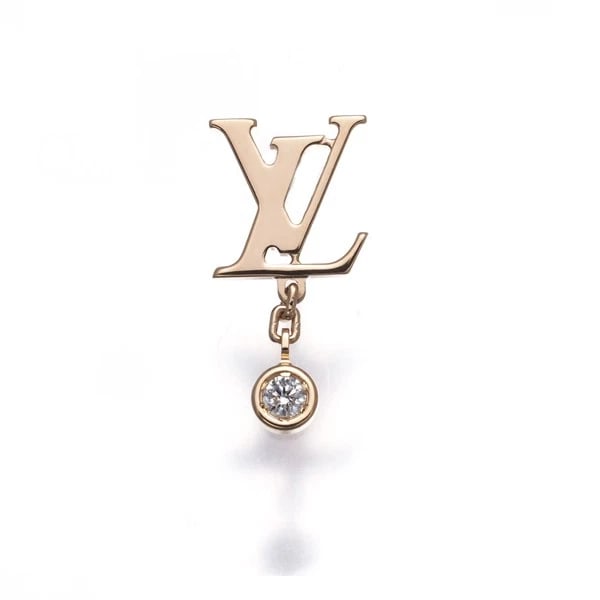 LOUIS VUITTON SINGLE EARRING DIAMOND 18K 750 ROSE GOLD: Louis Vuitton Single Earring Diamond 18K 750 Rose Gold Brand: Louis Vuitton Type/Style: Single Earring Material: 18K / 750 / Rose Gold, Main Stone Natural Color: Rose Gold Size: Design size: 15.7 x