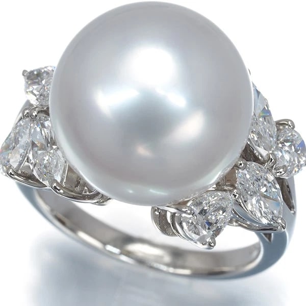 MIKIMOTO RING SOUTH SEA PEARL DIAMOND PT 950: Mikimoto Ring South Sea Pearl Diamond Pt 950 Brand: MIKIMOTO Type/Style: Ring Material: 950 / Platinum, Main Stone Cultured Color: Silver Size: US 6.5-6.75 Accessories: None Accessories No