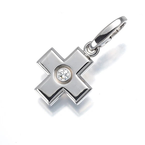 CARTIER PENDANT DIAMOND 18K 750 WHITE GOLD: Cartier Pendant Diamond 18K 750 White Gold Brand: Cartier Type/Style: Pendant Material: 18K / 750 / White Gold, Main Stone Natural Color: White Gold Size: Design size: 13.8 x 13.2mm Total length of