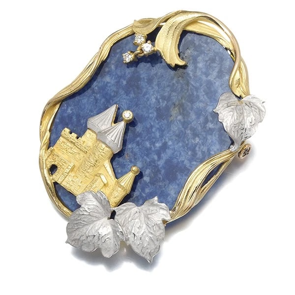 AS TIME PENDANT AND BROOCH SODALITE DIAMOND