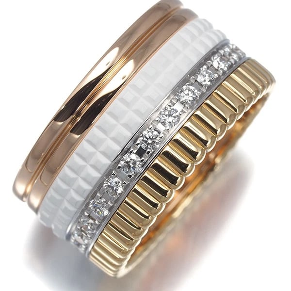 BOUCHERON RING DIAMOND 8K YG/WG/RG