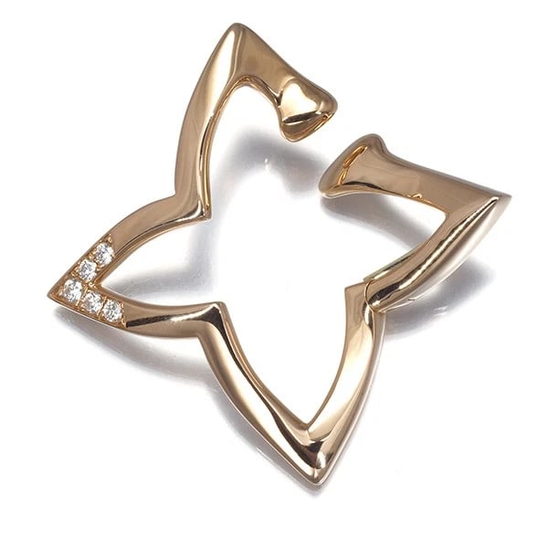 LOUIS VUITTON SINGLE EARRING DIAMOND 18K RG: Louis Vuitton Single Earring Diamond 18K RG Brand: Louis Vuitton Type/Style: Single Earring Material: 18K / 750 / Rose Gold, Main Stone Natural Color: Rose Gold Size: Design size: 23.0 x 22.5mm