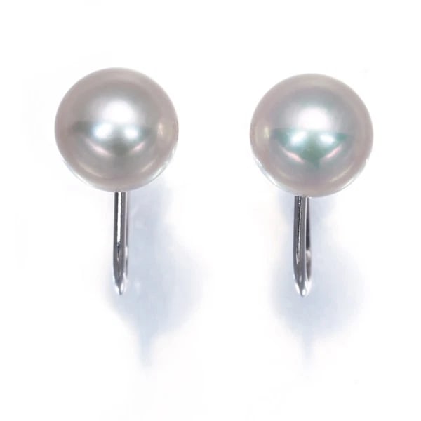 MIKIMOTO EARRINGS AKOYA PEARL 14K 585 WHITE GOLD