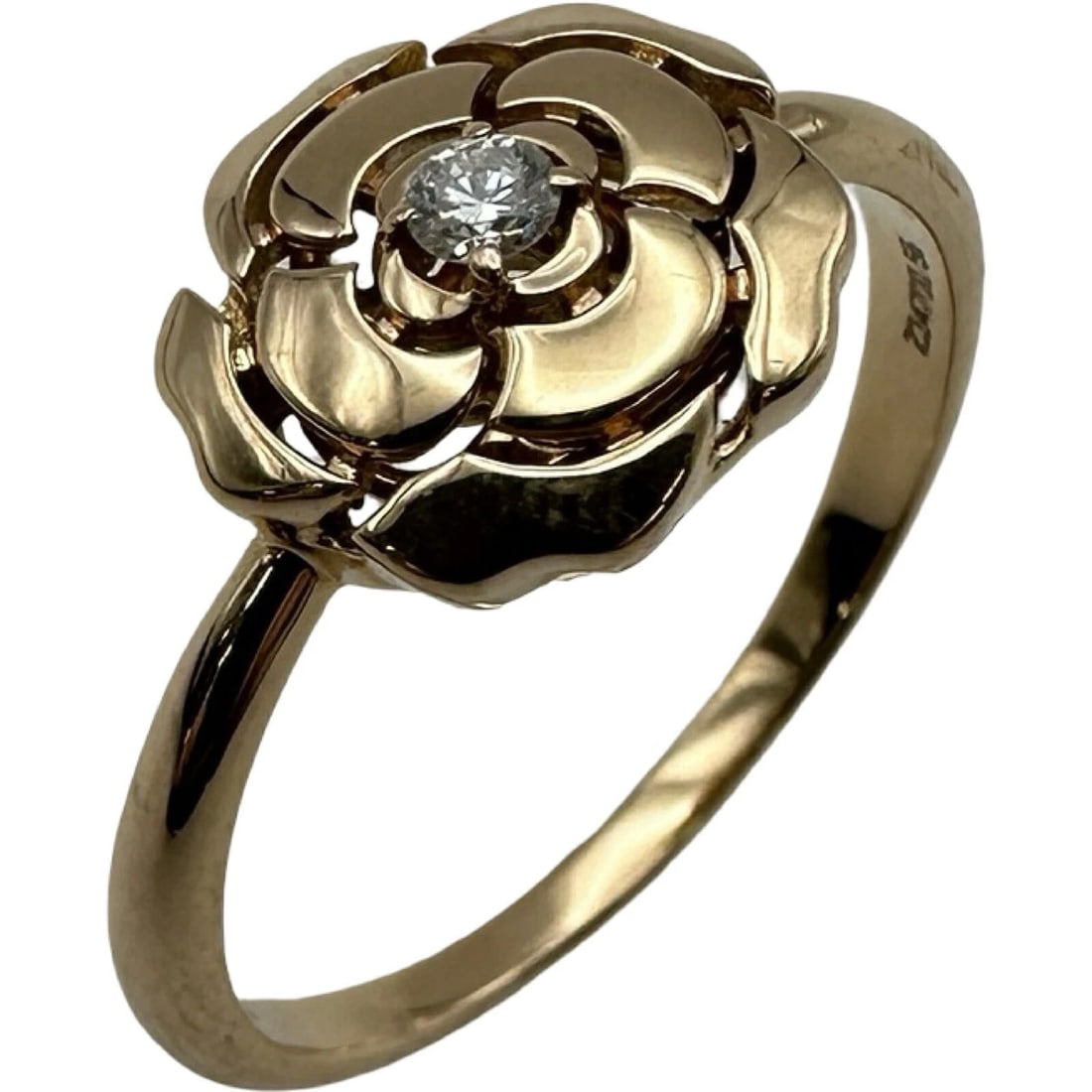 CHANEL CAMELLIA RING PINK GOLD JEWELRY
