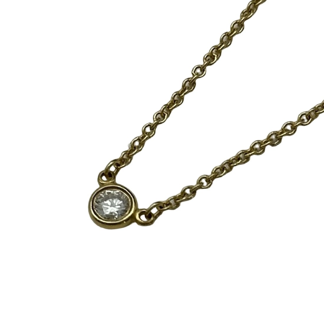 TIFFANY & CO. VISOR YARD NECKLACE GOLD 750/DIAMOND JEWELRY (1 of 6)