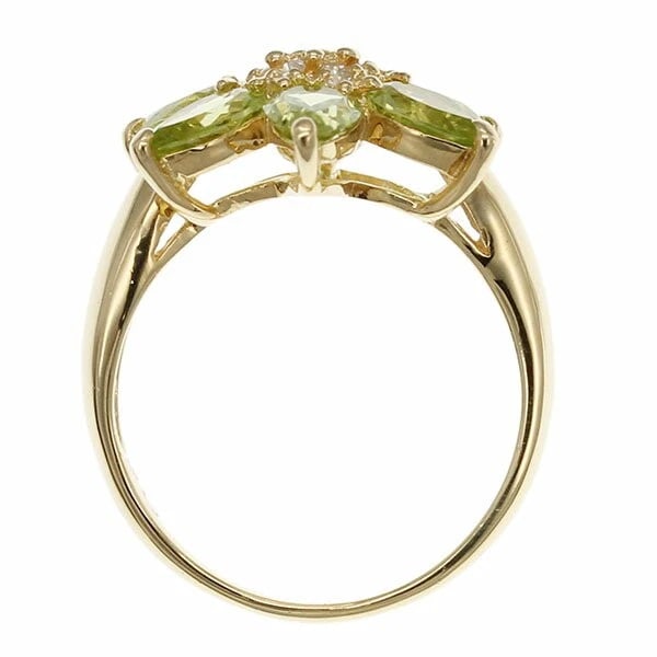 PERIDOT DIAMOND FLOWER RING - 2