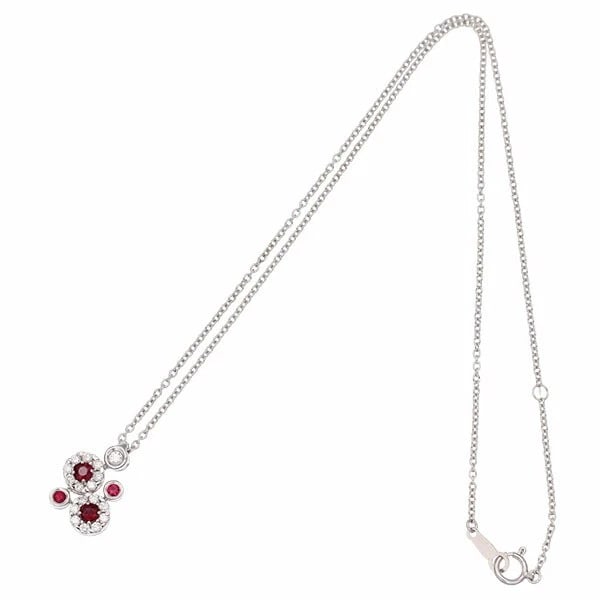 18K WG RUBY DIAMOND NECKLACE - 2