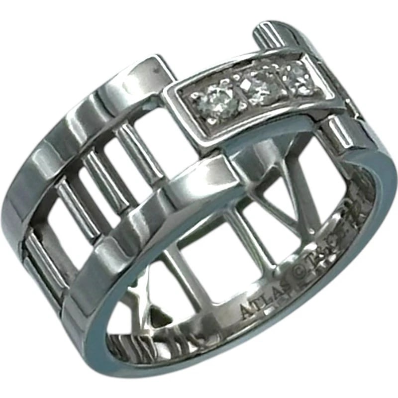 TIFFANY & CO. OPEN ATLAS DIAMOND RING WHITE GOLD 18K JEWELRY: Tiffany & Co. Open Atlas Diamond Ring White Gold 18K Jewelry Brand: Tiffany & Co. Type/Style: Ring Material: K18 WG, Color: WG Size: 4.5 US Accessories: None Accessories Notice: When purchasing