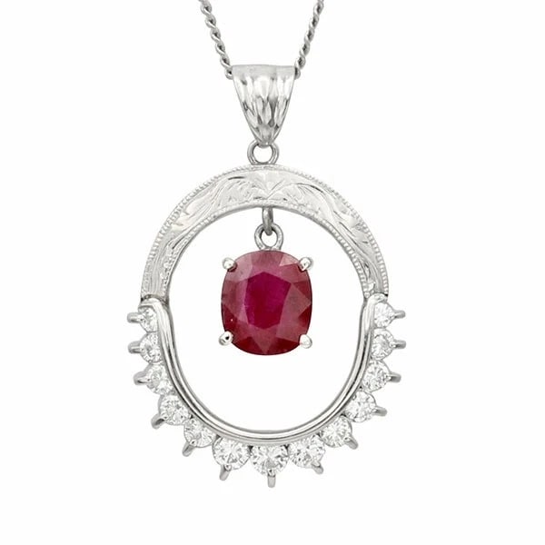 PLATINUM RUBY DIAMOND NECKLACE (1 of 4)