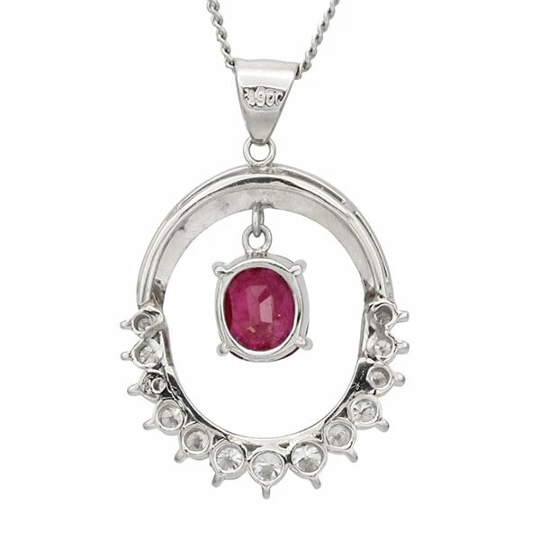 PLATINUM RUBY DIAMOND NECKLACE - 2