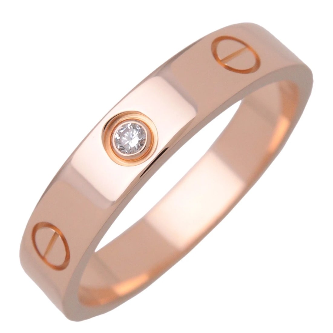 CARTIER MINI LOVE 1P DIAMOND RING 18K PINK GOLD