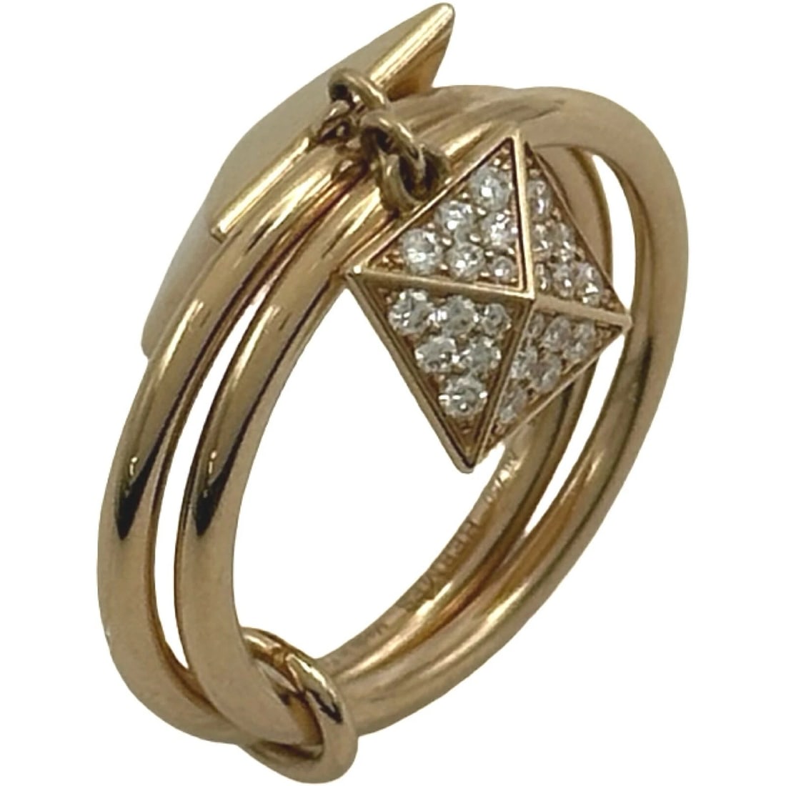HERMES CREW DO H RING PINK GOLD 18K DIAMOND JEWELRY: Hermes Crew Do H Ring Pink Gold 18K Diamond Jewelry Brand: Hermes Type/Style: Ring Material: 18K PG, Color: PG Size: 5.5 US Accessories: None Accessories Notice: When purchasing pre-owned