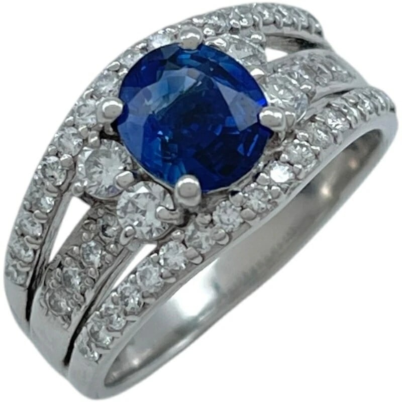 SAPPHIRE RING PLATINUM PT900 DIAMOND JEWELRY
