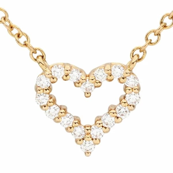 TIFFANY & CO. SENTIMENTAL HEART MINI 18K PG DIAMOND NECKLACE