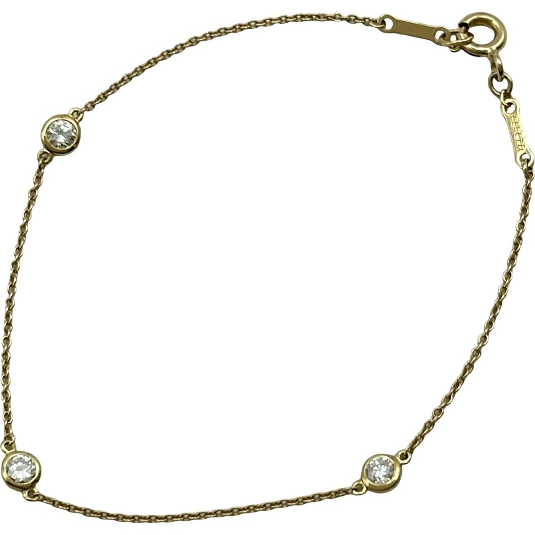TIFFANY & CO. VISOR YARD BRACELET GOLD 750 DIAMOND JEWELRY