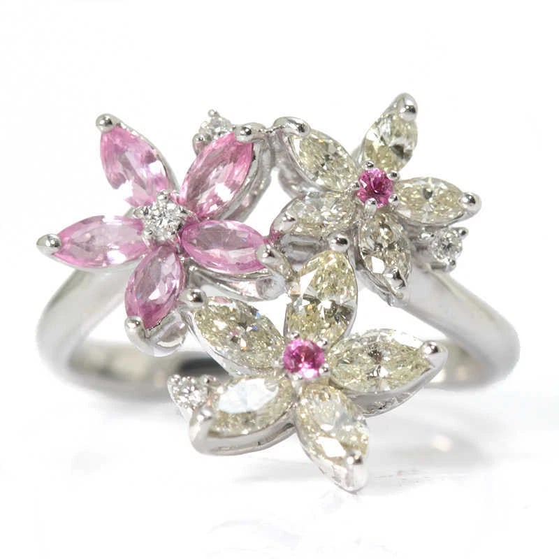 PINK SAPPHIRE DIAMOND RING - 2
