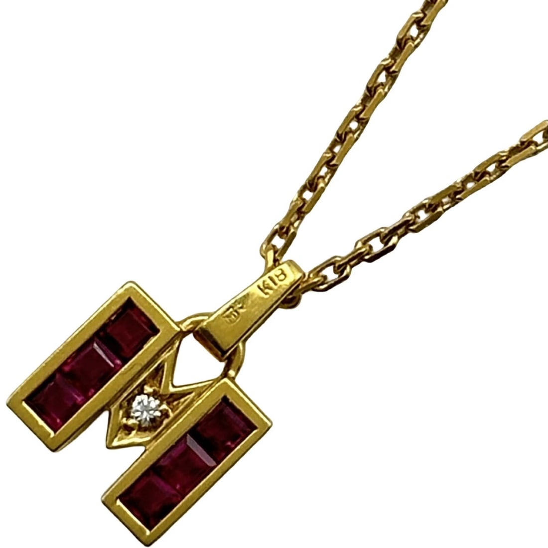 MIKIMOTO NECKLACE GOLD 18K RUBY JEWELRY