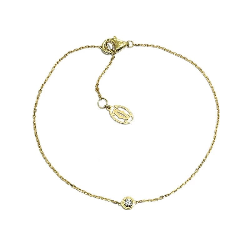 CARTIER DAMOUR BRACELET DIAMOND 18K YELLOW GOLD: Cartier Damour Bracelet Diamond 18K Yellow Gold Brand: Cartier Type/Style: Bracelet Material: 18K YG, Color: YG Size: Size Inner circumference 16cm/18cm Chain width 0.9mm Motif diameter 3.7mm