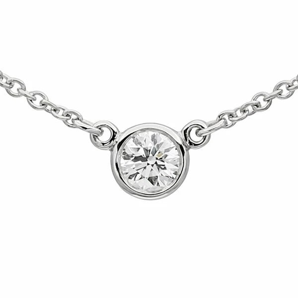 TIFFANY & CO. ELSA PERETTI VISTHEYARD SINGLE DIAMOND NECKLACE: Tiffany & Co. Elsa Peretti Vistheyard Single Diamond Necklace Brand: Tiffany & Co. Type/Style: Necklace Material: Pt950, Color: PT Size: Size Length: approx. 41cm Top: Approximately 4.5mm in diameter