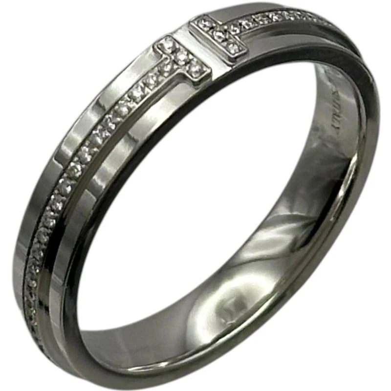 TIFFANY & CO. T-TOON NARROW DIAMOND RING: Tiffany & Co. T-Toon Narrow Diamond Ring Brand: Tiffany & Co. Type/Style: Ring Material: K18 WG, Color: WG Size: 10 US Accessories: None Accessories Notice: When purchasing pre-owned goods, please
