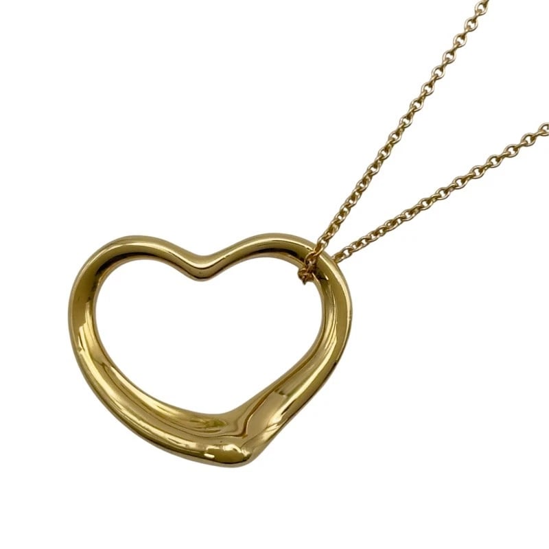 TIFFANY & CO. OPEN HEART NECKLACE GOLD 18K JEWELRY: Tiffany & Co. Open Heart Necklace Gold 18K Jewelry Brand: Tiffany & Co. Type/Style: Necklace Material: 18K YG, Color: YG Size: Size Height: approx. 18.0mm Width: approx. 21.6mm Chain length: approx. 4