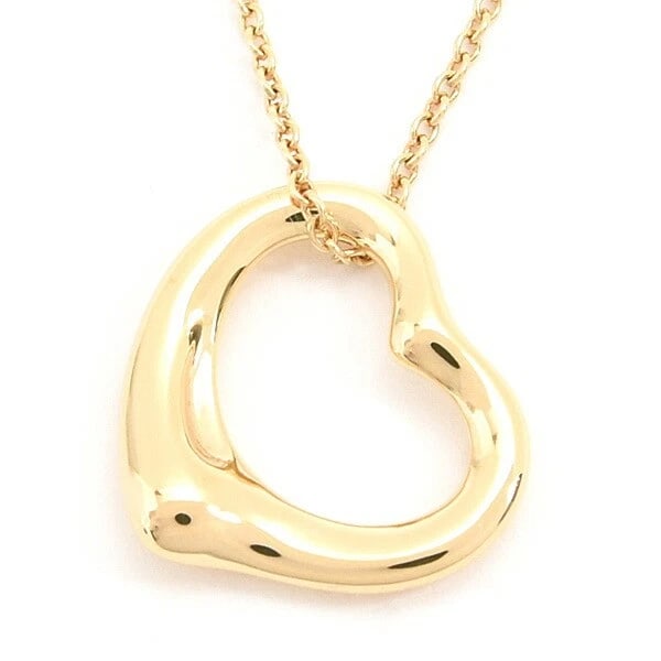 TIFFANY & CO. NECKLACE OPEN HEART PENDANT: Tiffany & Co. Necklace Open Heart Pendant Brand: Tiffany & Co. Type/Style: Necklace Material: 18K YG, Color: YG Size: Length: Chain 40.5cm, Top: 13.9mm (width) x 15.5mm (height) Accessories: None