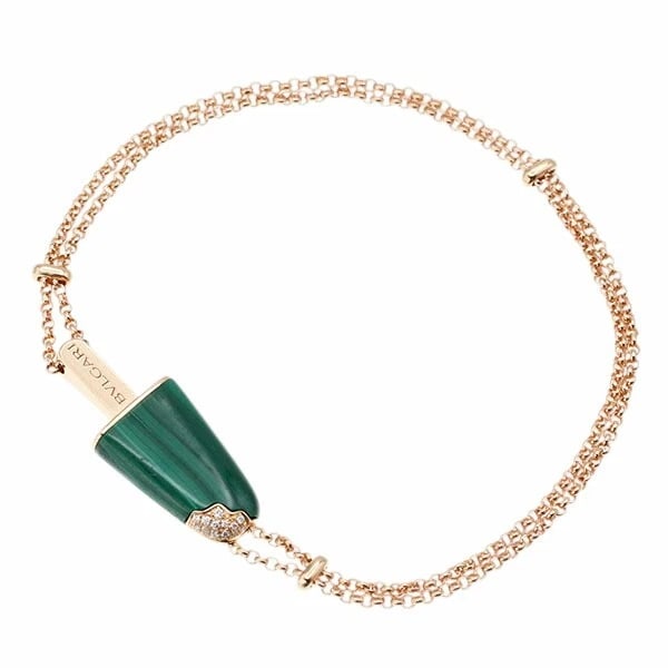 BVLGARI GELATI BRACELET 18K PG MALACHITE DIAMOND: Bvlgari Gelati Bracelet 18K PG Malachite Diamond Brand: Bvlgari Type/Style: Bracelet Material: 18K PG, Main Stone Malachite Color: PG Size: Size Total length: approx. 18cm Arm circumference (inner