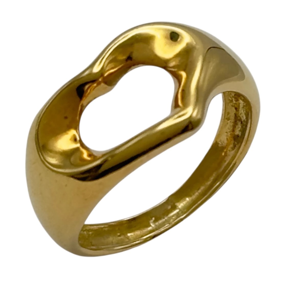 TIFFANY & CO. OPEN HEART RING GOLD: Tiffany & Co. Open Heart Ring Gold Brand: Tiffany & Co. Type/Style: Ring Material: 18K YG, Color: YG Size: 3 US Accessories: None Accessories Notice: When purchasing pre-owned goods, pleas
