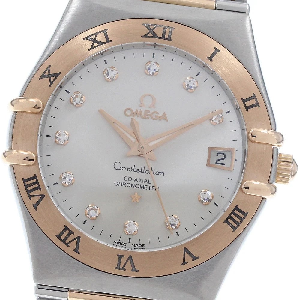 OMEGA CONSTELLATION MODEL WATCH: OMEGA Constellation Model Watch Brand: OMEGA Type/Style: Wristwatch Material: Band Material Stainless Steel/PG, Case Material Stainless Steel/PG Color: Dial Color Silver Size: Case Size About36mm
