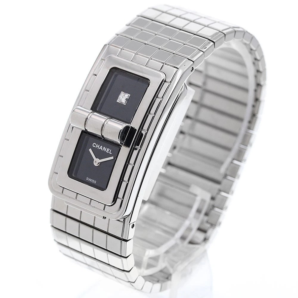 CHANEL CODE COCO DIAMOND BLACK DIAL QUARTZ WATCH - 2