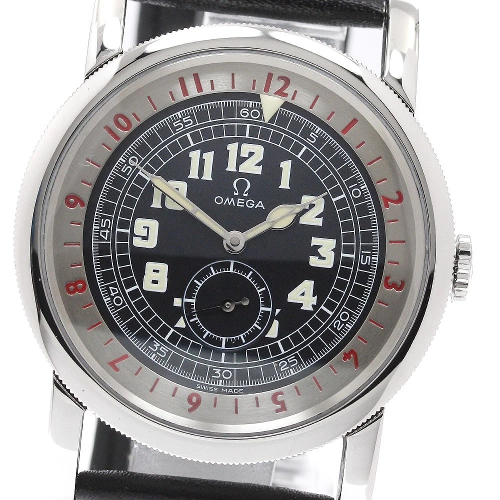 OMEGA MUSEUM COLLECTION PILOT'S WATCH LIMITED AUTOMATIC WATCH: OMEGA Museum Collection Pilot's Watch Limited Automatic Watch Brand: OMEGA Type/Style: Wristwatch Material: Band Material leather, Case Material Stainless Steel Color: Dial Color Black / Silver Size: 